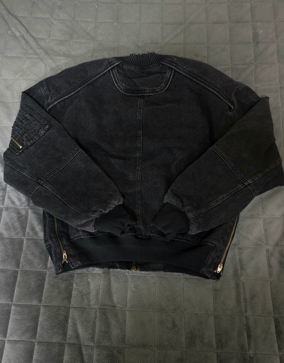 준지 흑청 데님 트러커 마원 MA-1 자켓 점퍼 46사이즈 상품이미지7