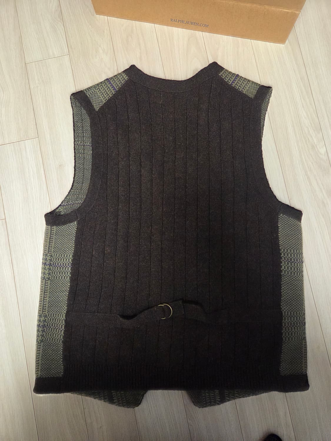 폴로 랄프로렌 윈도우페인울 니트 조끼 L 상품이미지4