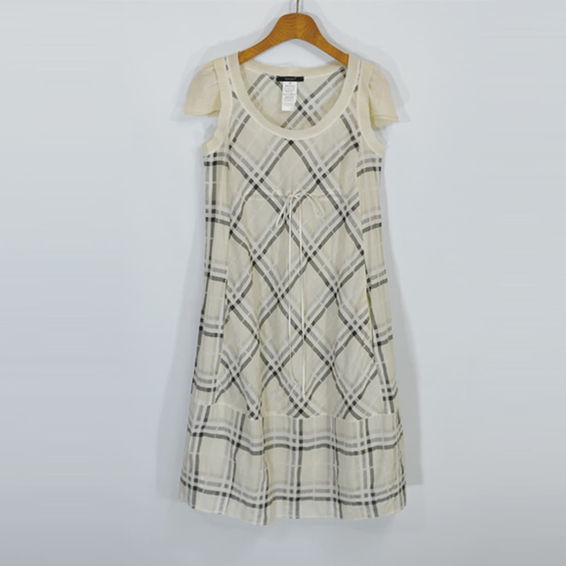 made in italy PEGORER 체크캡소매원피스 상품이미지1