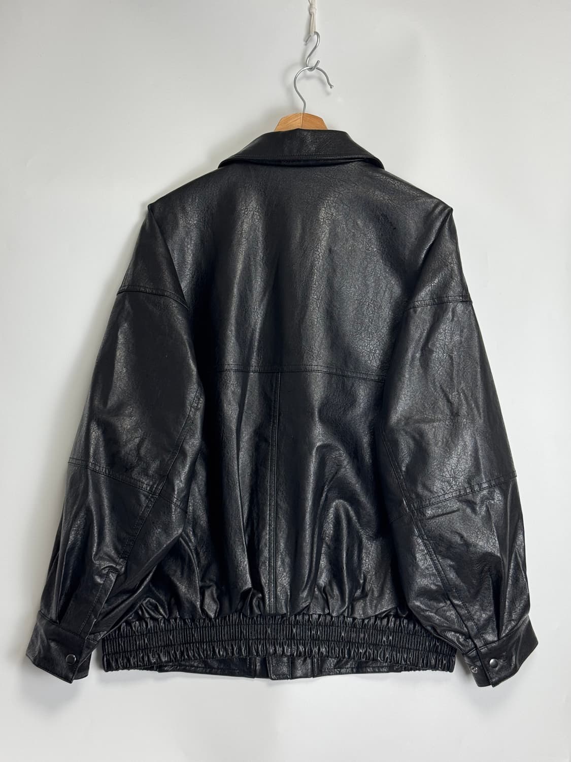 프릭스스토어 빅실루엣 리사이클 레더 자켓 블루종 Free 상품이미지3