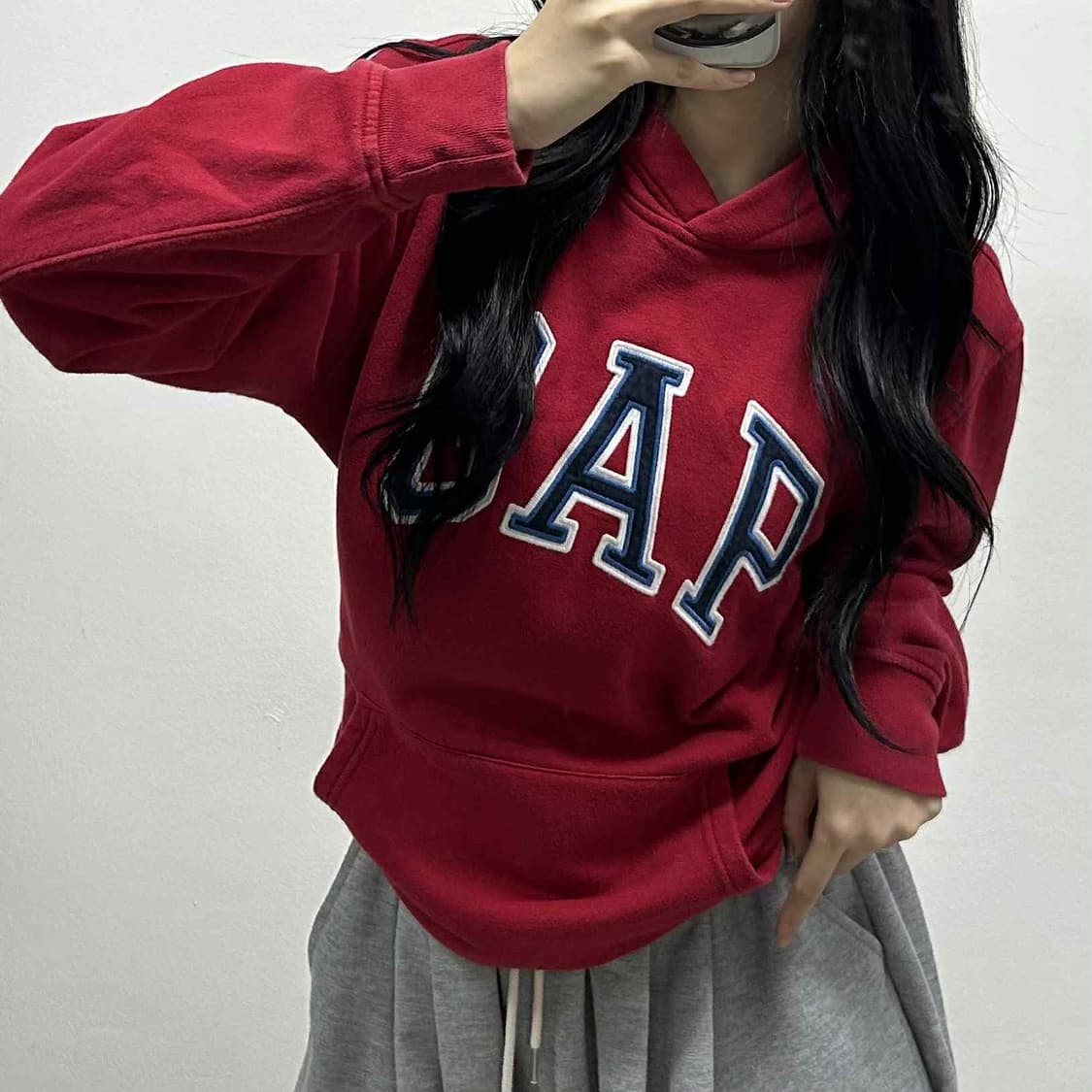 Gap 갭 딮버건디 스웨트셔츠 후드티(L) 상품이미지1