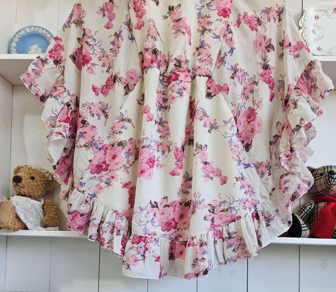 케이프 망또형 플라워 블라우스 상품이미지7