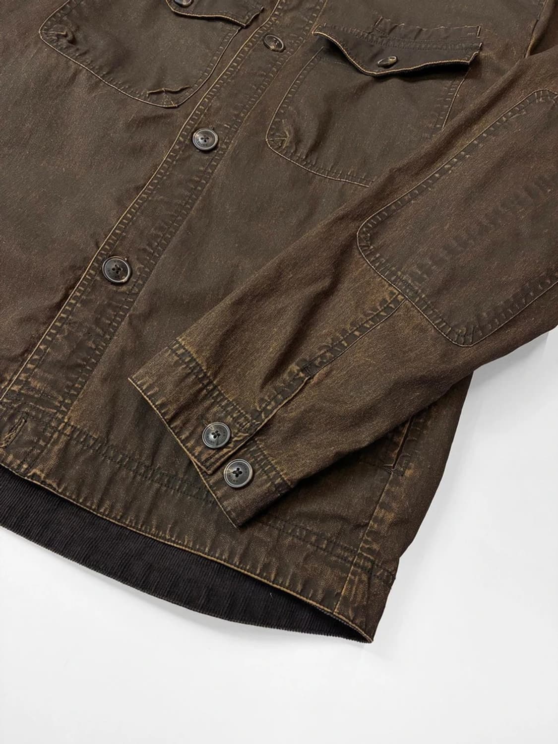 시리즈 21FW 카본 코팅 가먼트다잉 워싱 셔츠 자켓 PN5698    상품이미지3