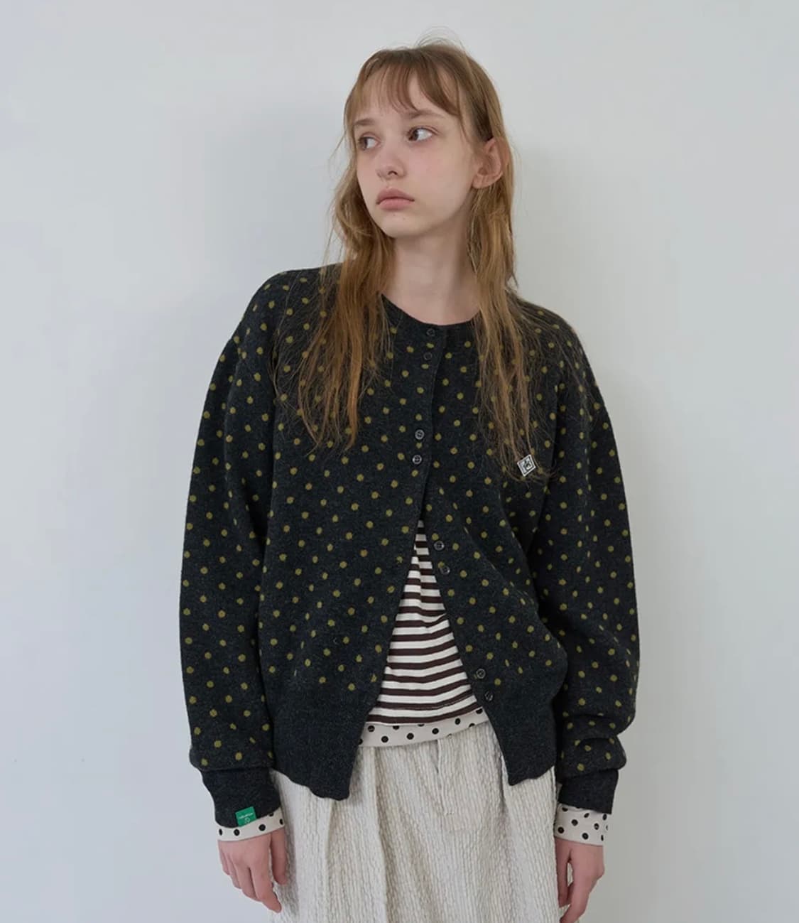 노컨텐츠 도트가디건 상품이미지1