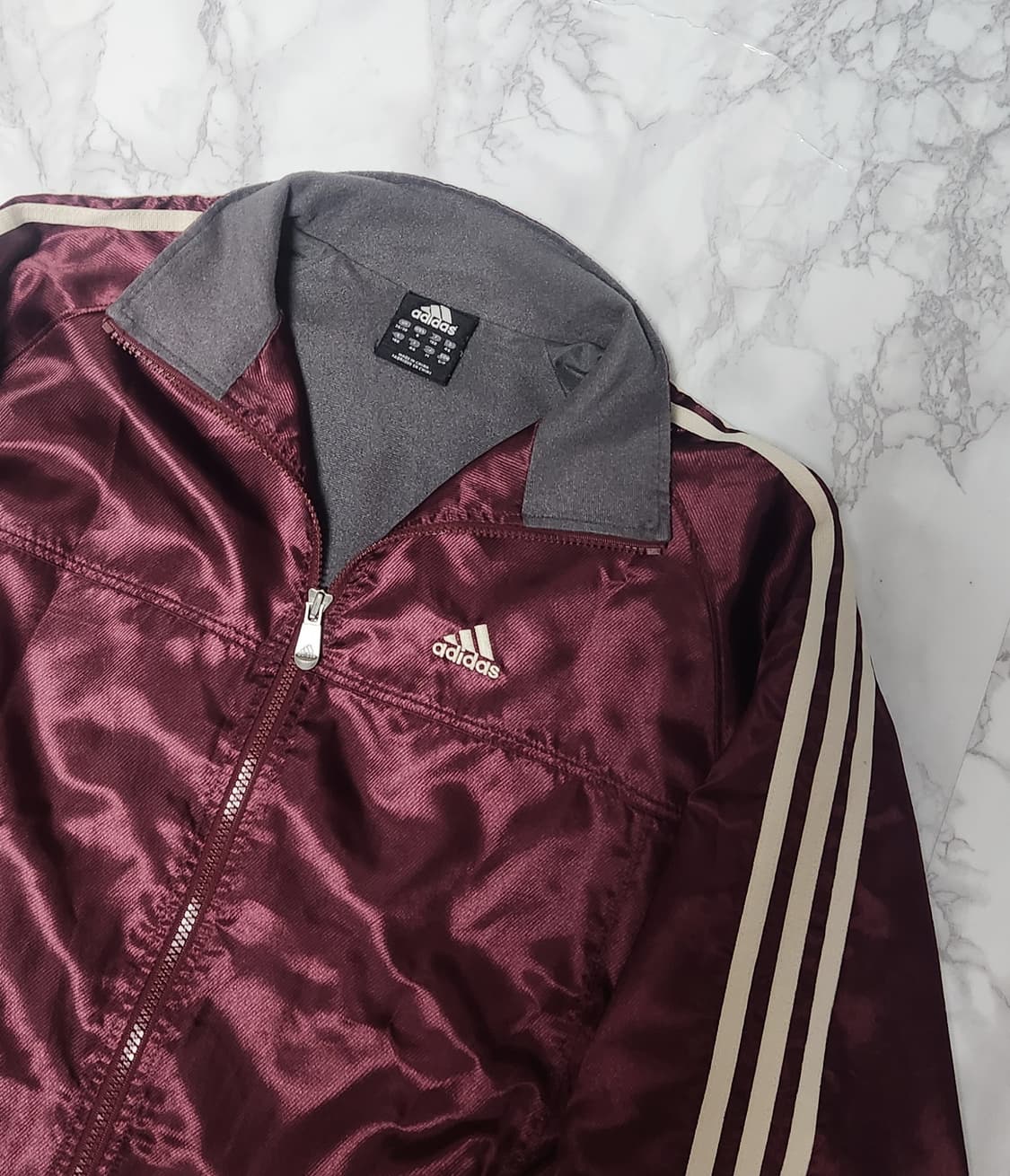 대장 아디다스 삼선 버건디 올드스쿨 오버핏 바람막이 자켓 상품이미지5