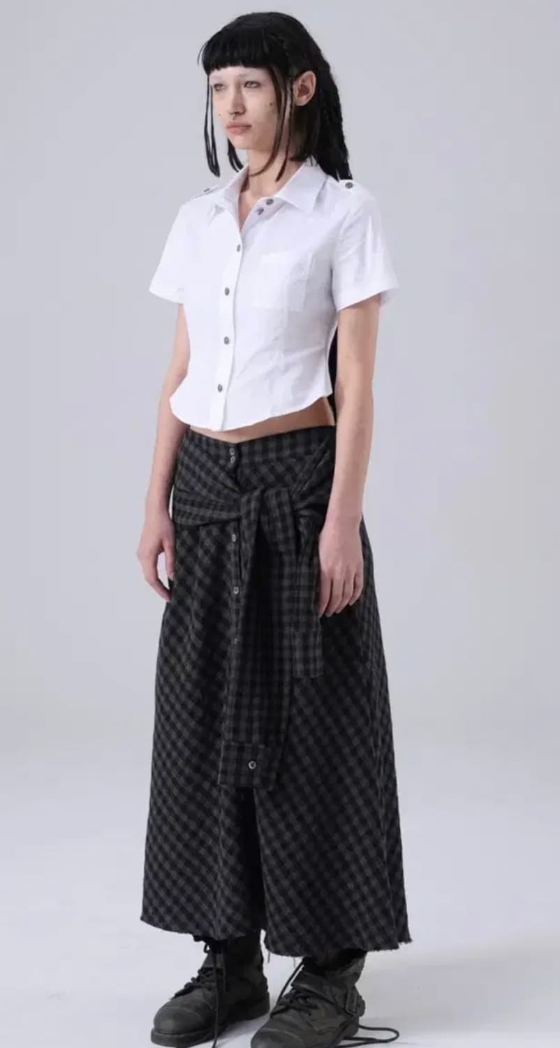 탠스댄스 파히 체크 스커트Check shirt skir 상품이미지2