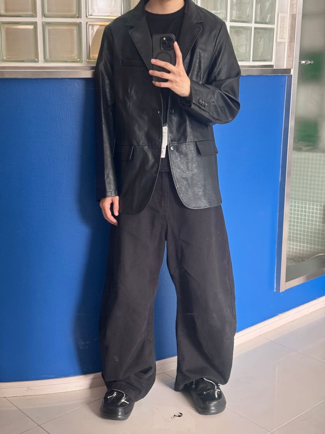 FAKE LEATHER JACKET 페이크 레더 자켓 상품이미지2
