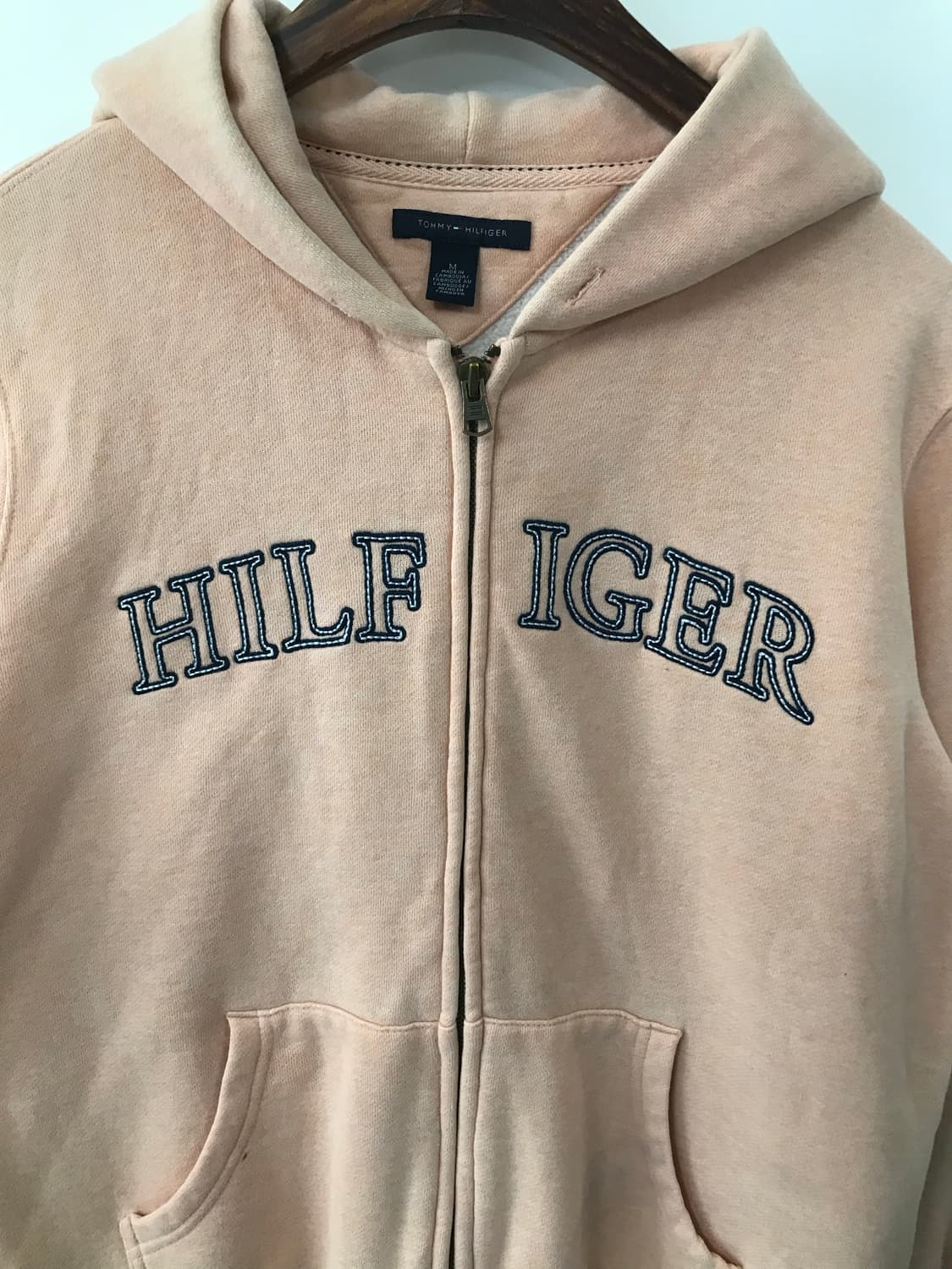 타미힐피거 자수로고 스킨톤 후드집업 상품이미지4