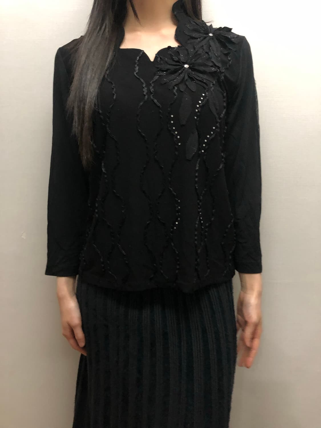 빈티지 블랙 오리엔탈 탑 상품이미지1