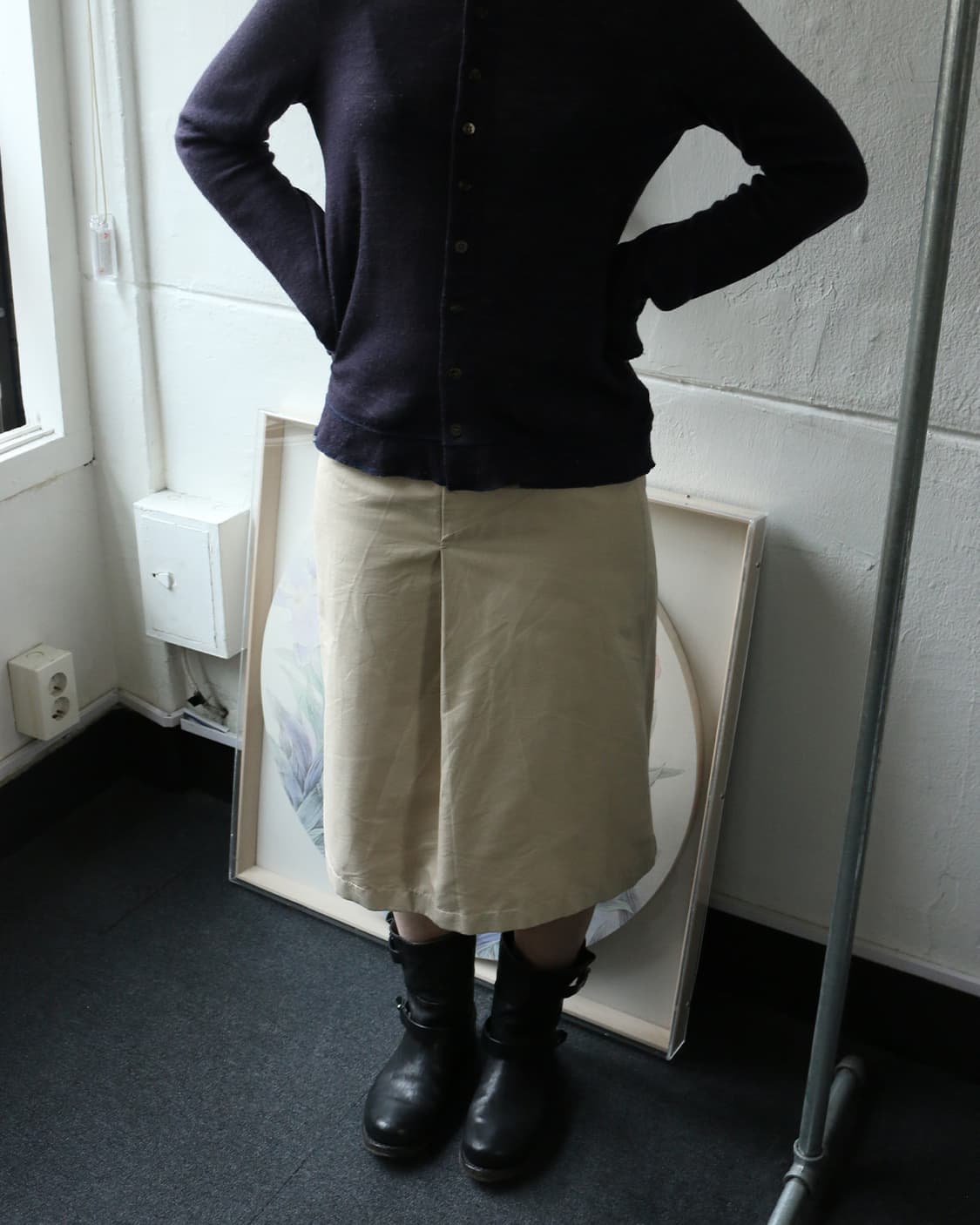 질 샌더 베이지 미디 스커트  상품이미지4