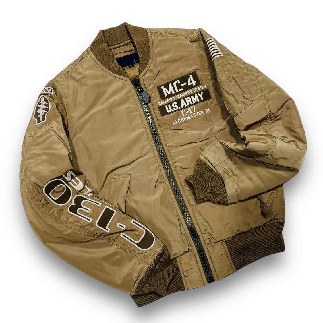 아비렉스 M.F.F ARMY MA-1 항공 점퍼 베이지/버건디 상품이미지2