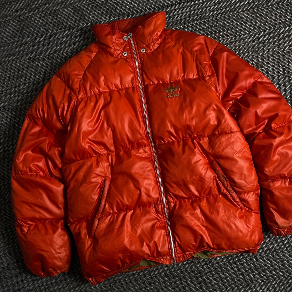 00s 아디다스 트레포일 올드스쿨 유광 패딩 오렌지 y 3381 상품이미지1