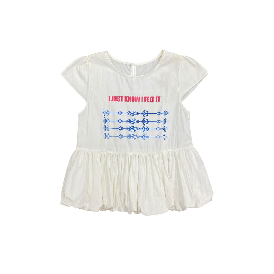 Printed Frill White Top  상품이미지1