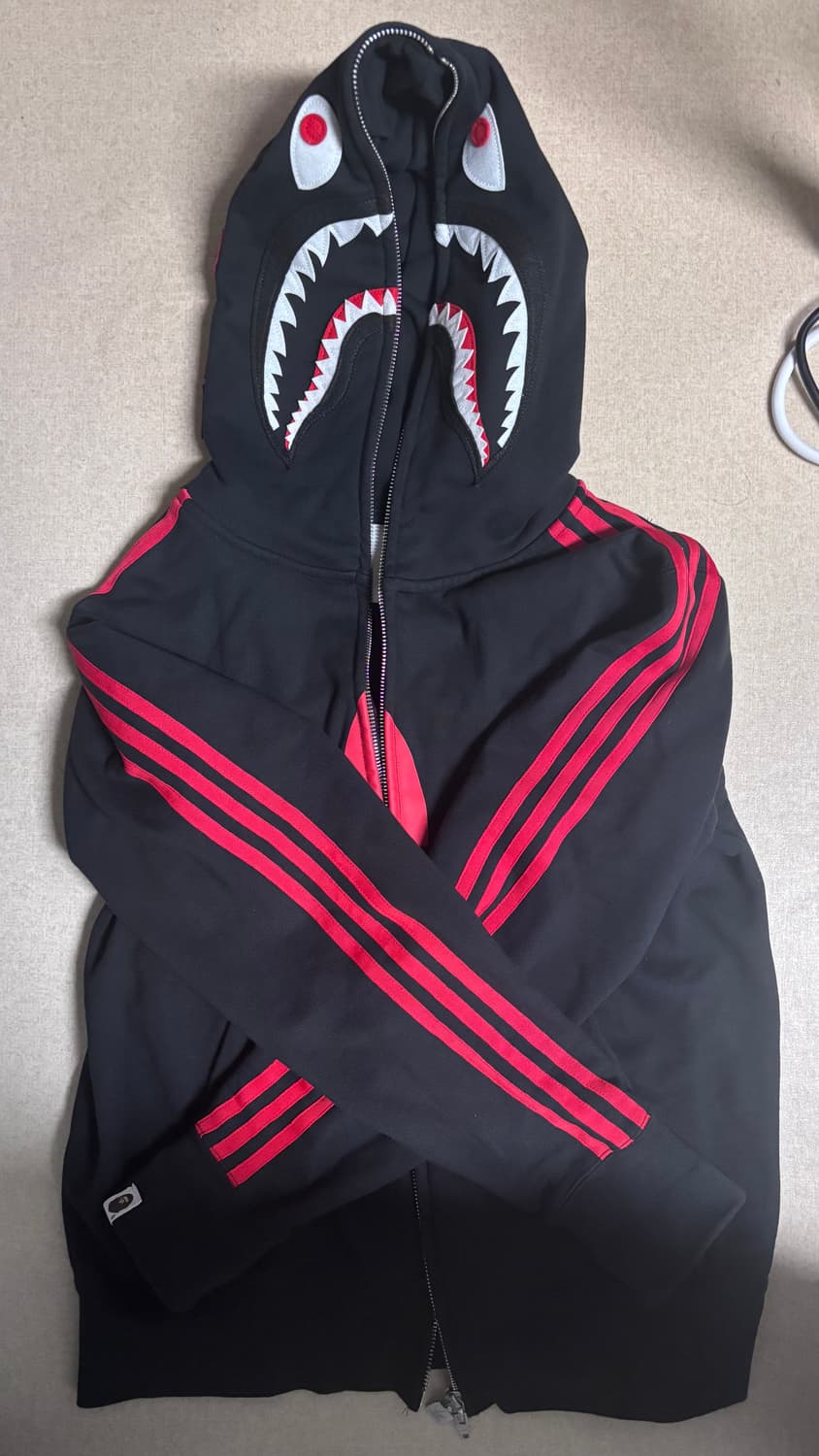 아디다스 x 베이프 얼티밋 샤크 후드 블랙 상품이미지1