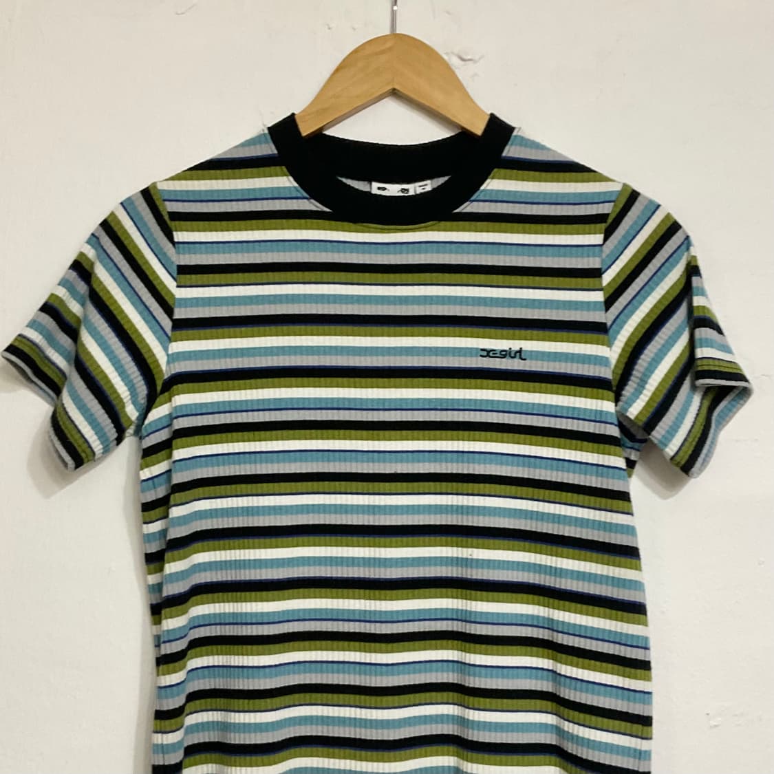 엑스걸 반팔 골지 니트 티셔츠 상품이미지3