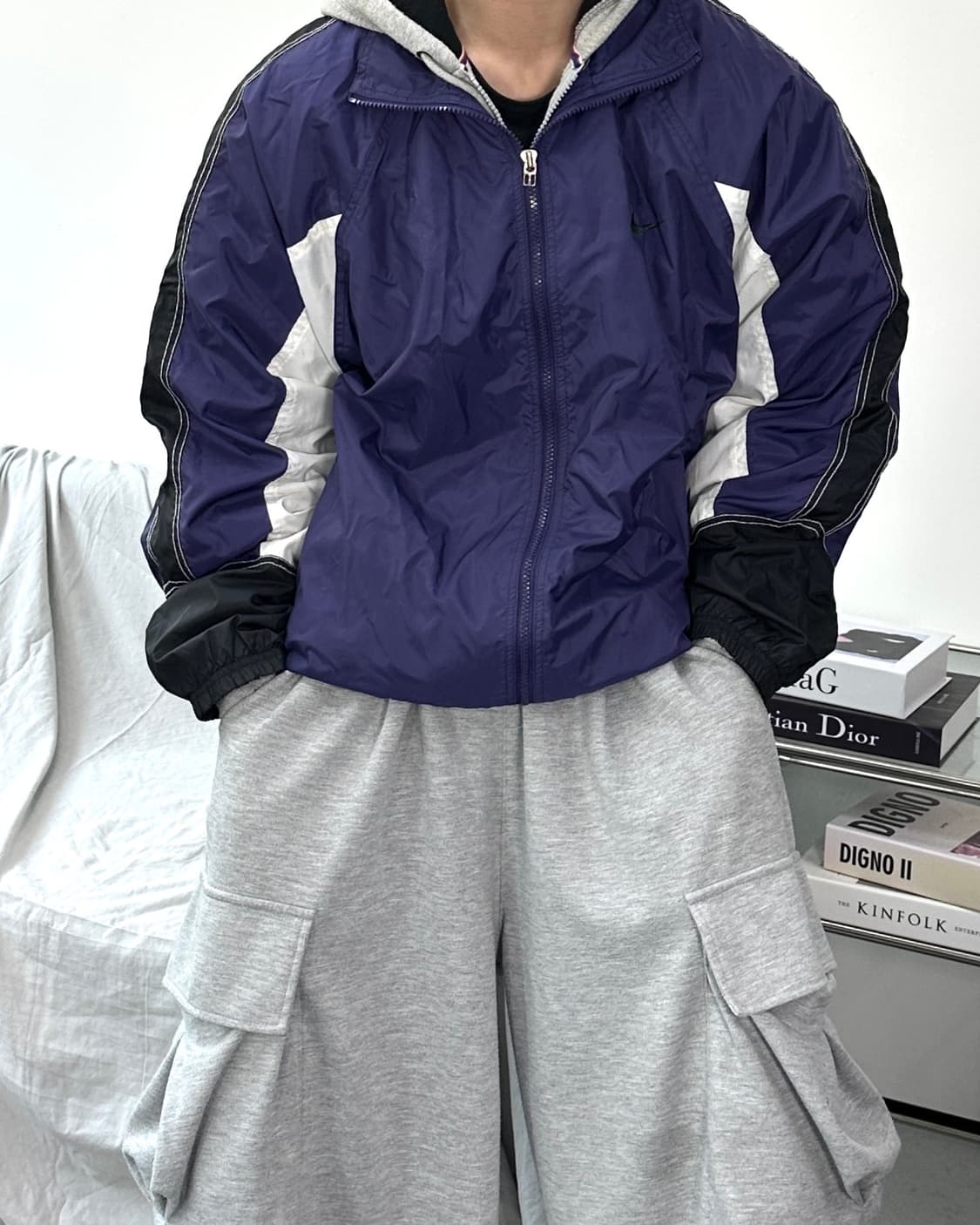 나이키 90s 퍼플 오버핏 바람막이 M 상품이미지1