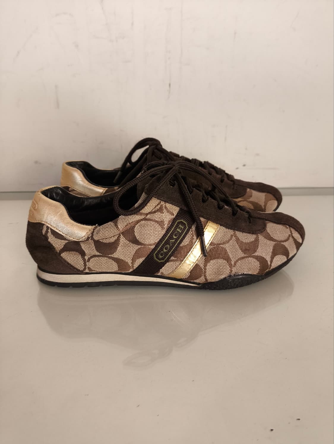 6 230mm 코치 시그니처 골든 스니커즈 상품이미지1