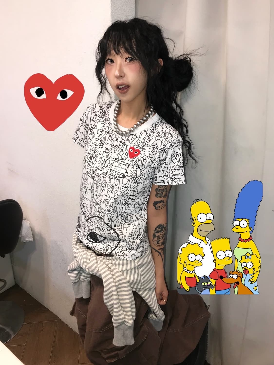 꼼데가르송 X 맷 그레이닝 콜라보 반팔 티셔츠 ( 레어!! )  상품이미지1