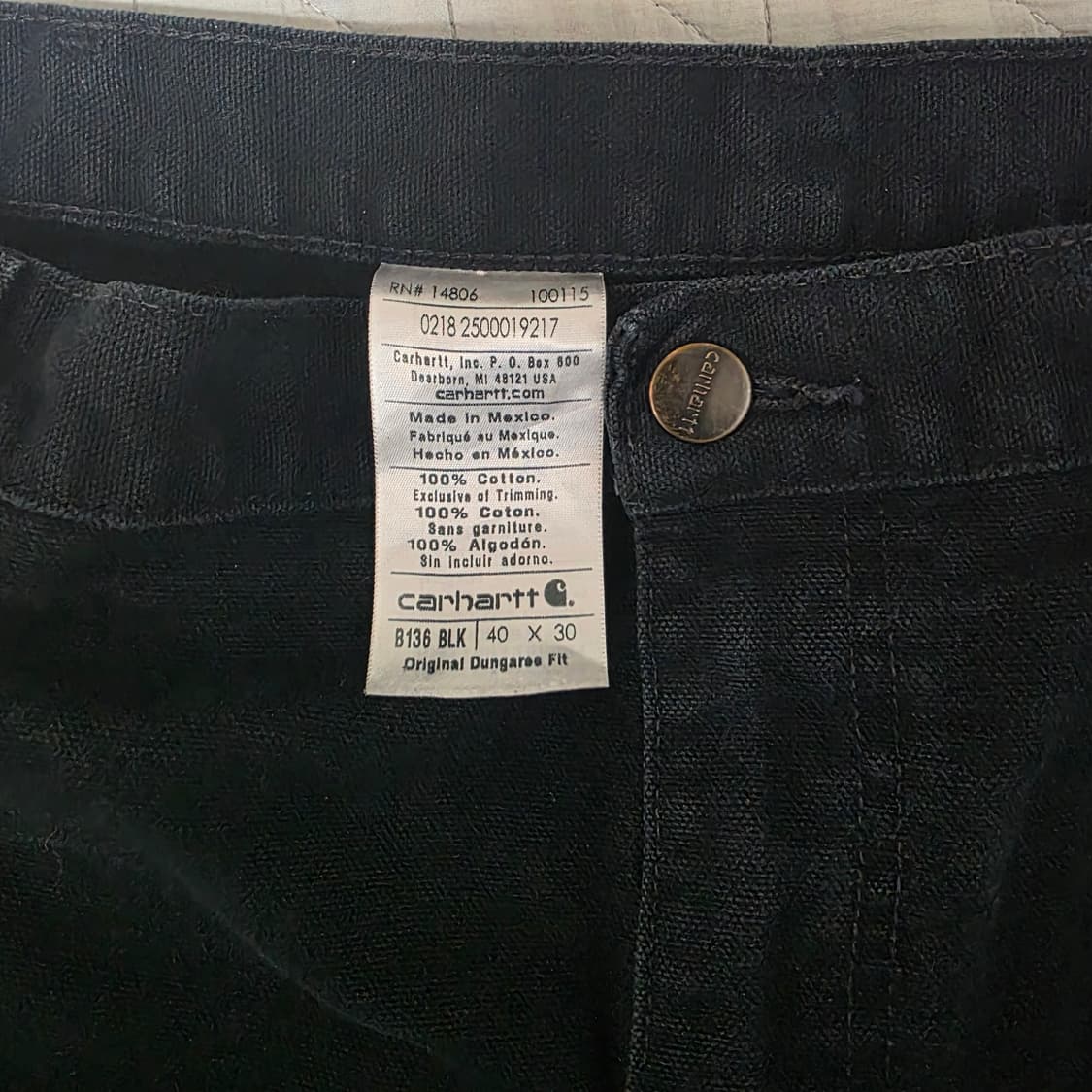 [40X30] 빈티지 칼하트 더블니 B01 BLK 워크팬츠 페인팅 BK3 상품이미지7