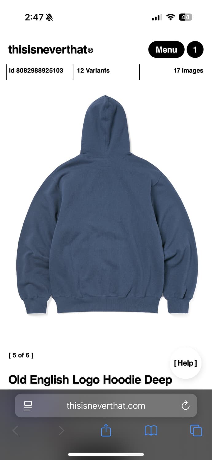 디스이즈네버댓 old english logo hoodie 상품이미지5