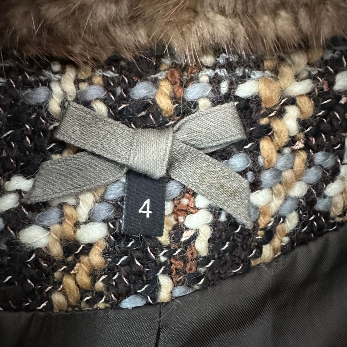 오즈세컨 밍크 트리밍 트위드 자켓 상품이미지4