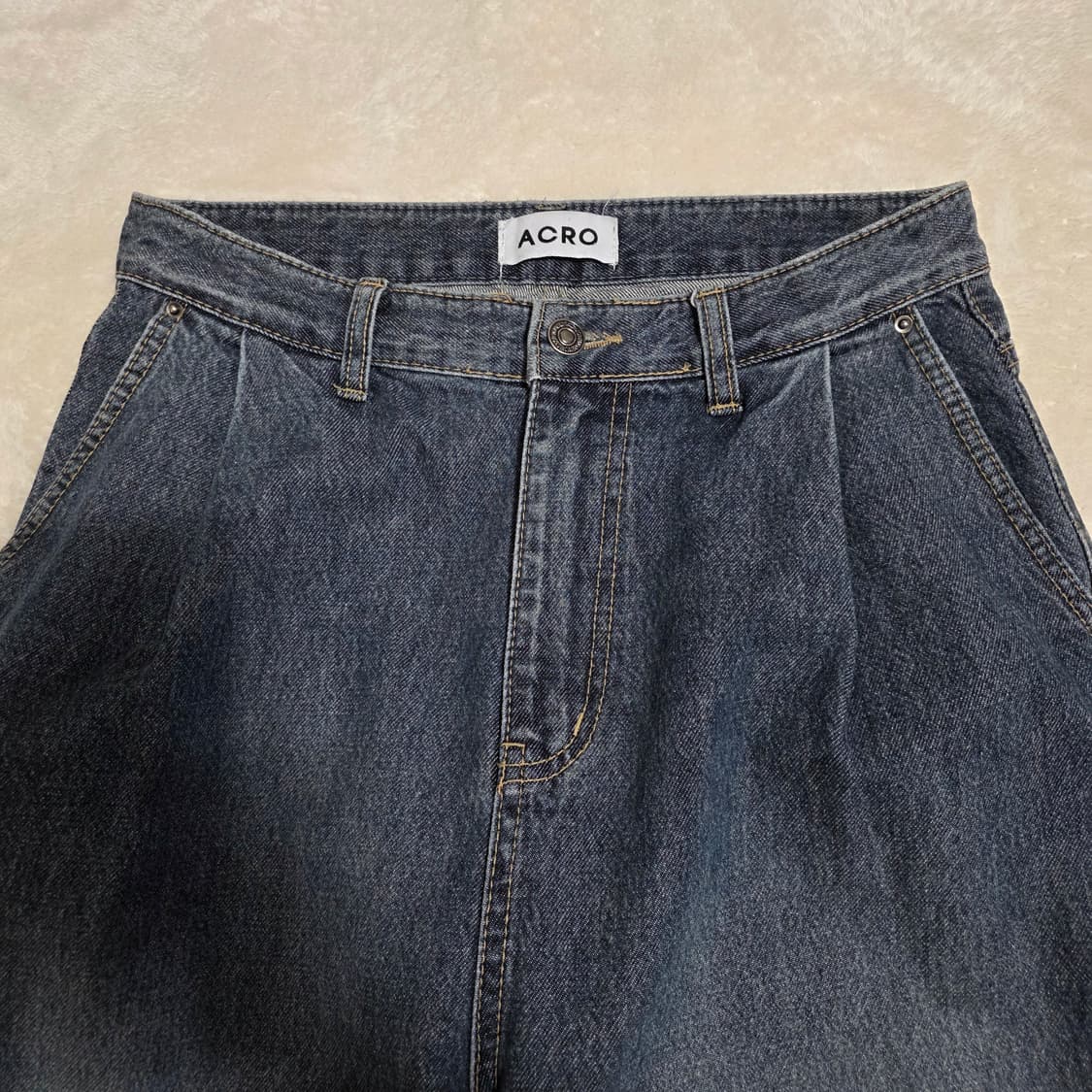 (L)여성 ACRO 하이웨스트 와이드 데님 팬츠 상품이미지2