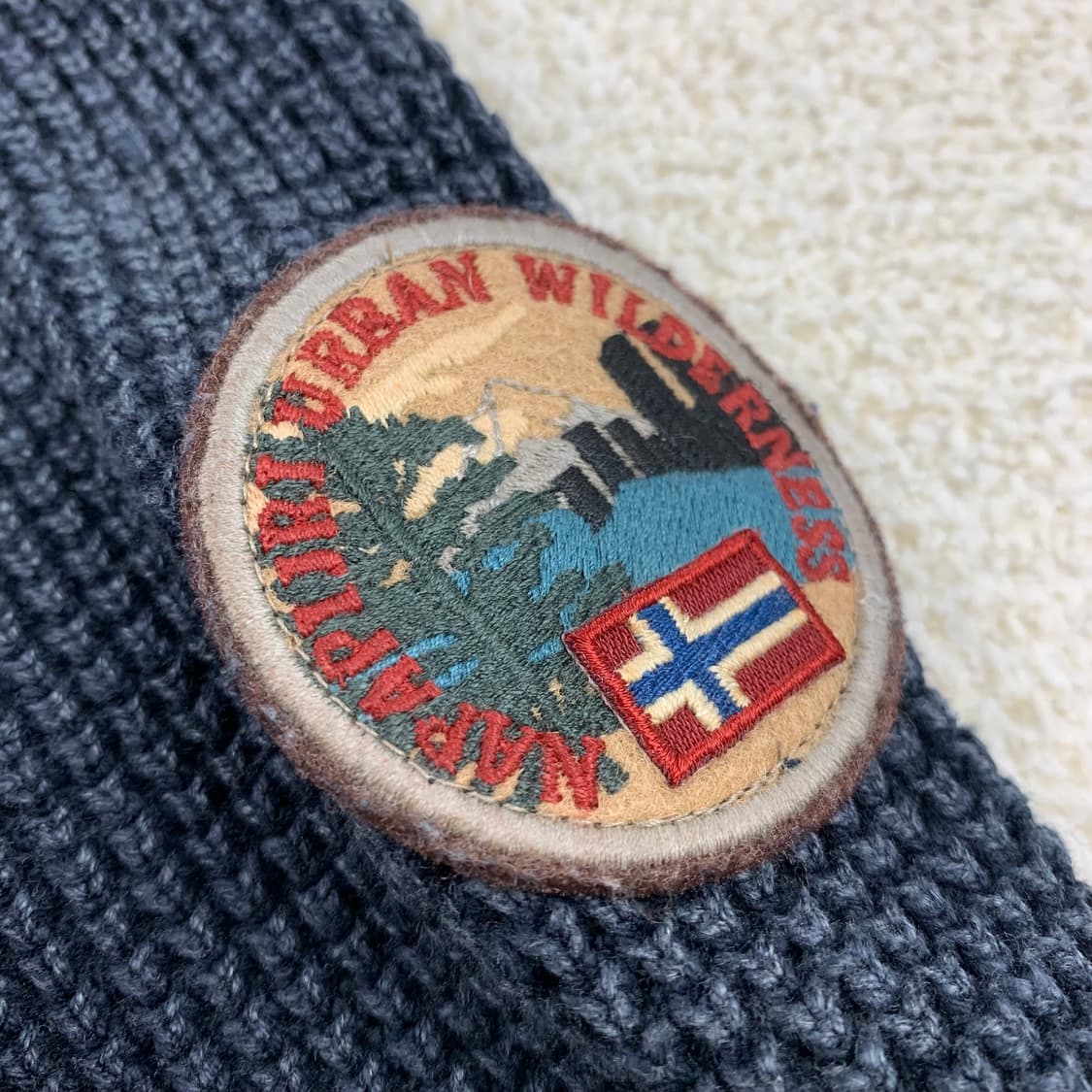 나파피리 원포켓 니트 가디건 네이비 상품이미지3