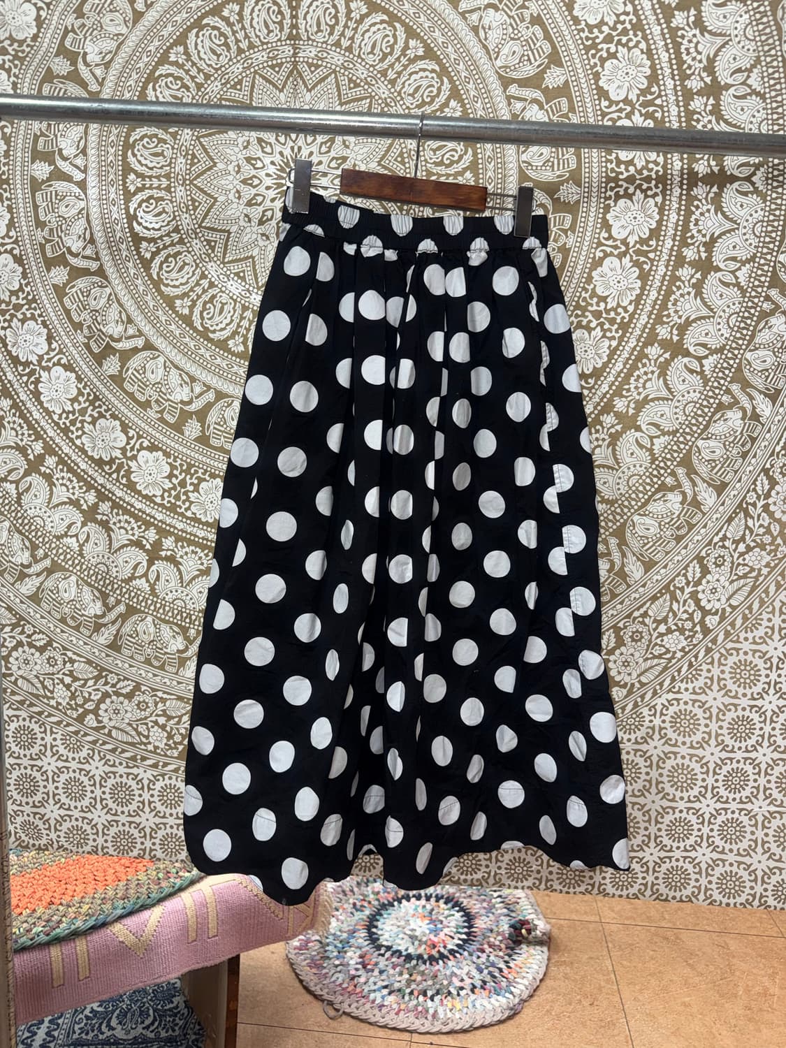 빈티지 여성 밴딩 도트 스커트  상품이미지3