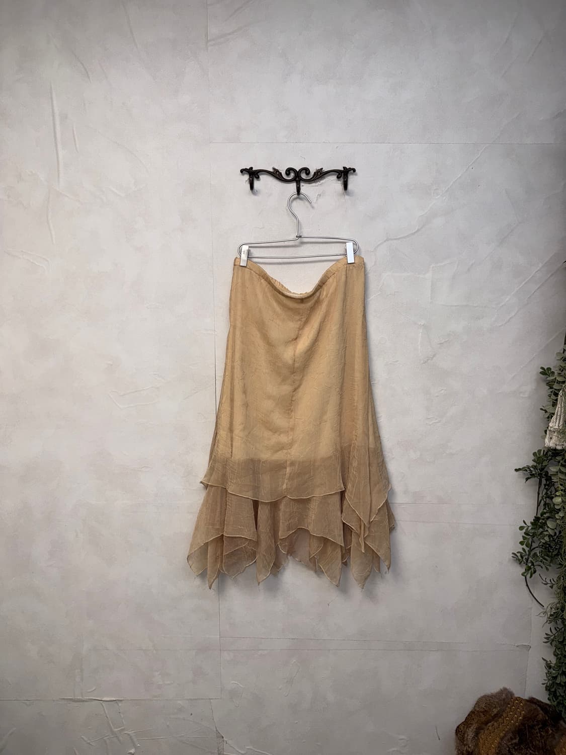 Pink beige ethnic fairy unbalanced skirt 상품이미지4