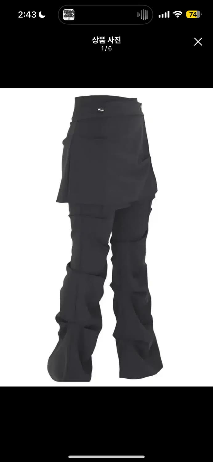 오호스 치마바지 랩오버턱팬츠 블랙 M 상품이미지3