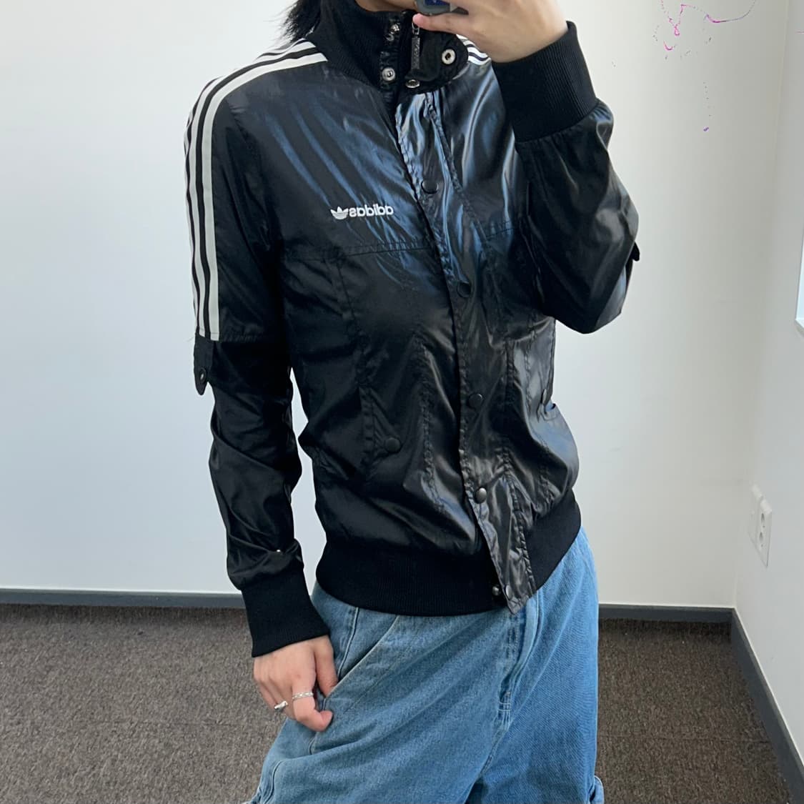 Adidas 아디다스 블랙 트랙탑 바람막이 상품이미지3