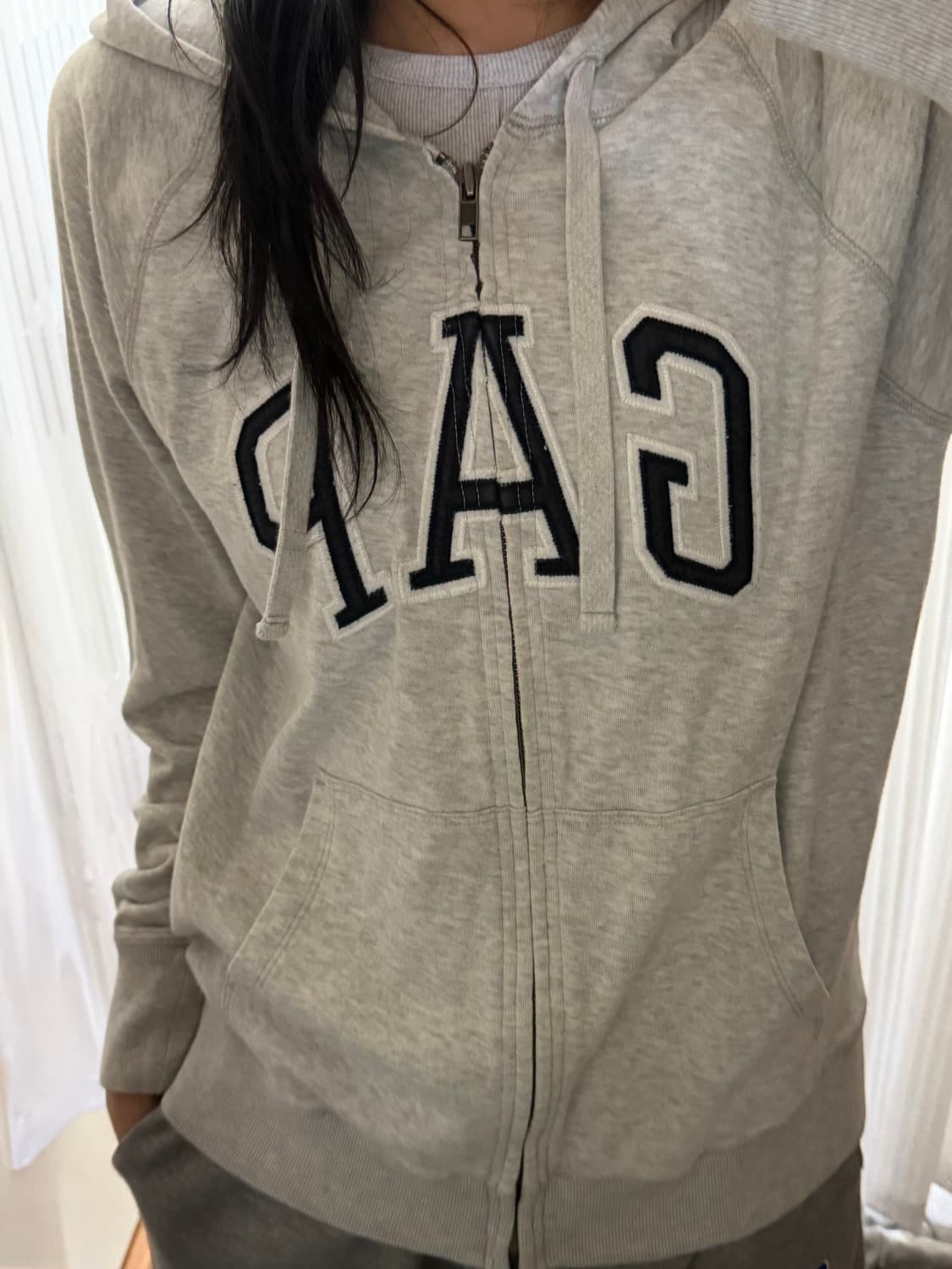 갭 그레이 후드집업 L 상품이미지1