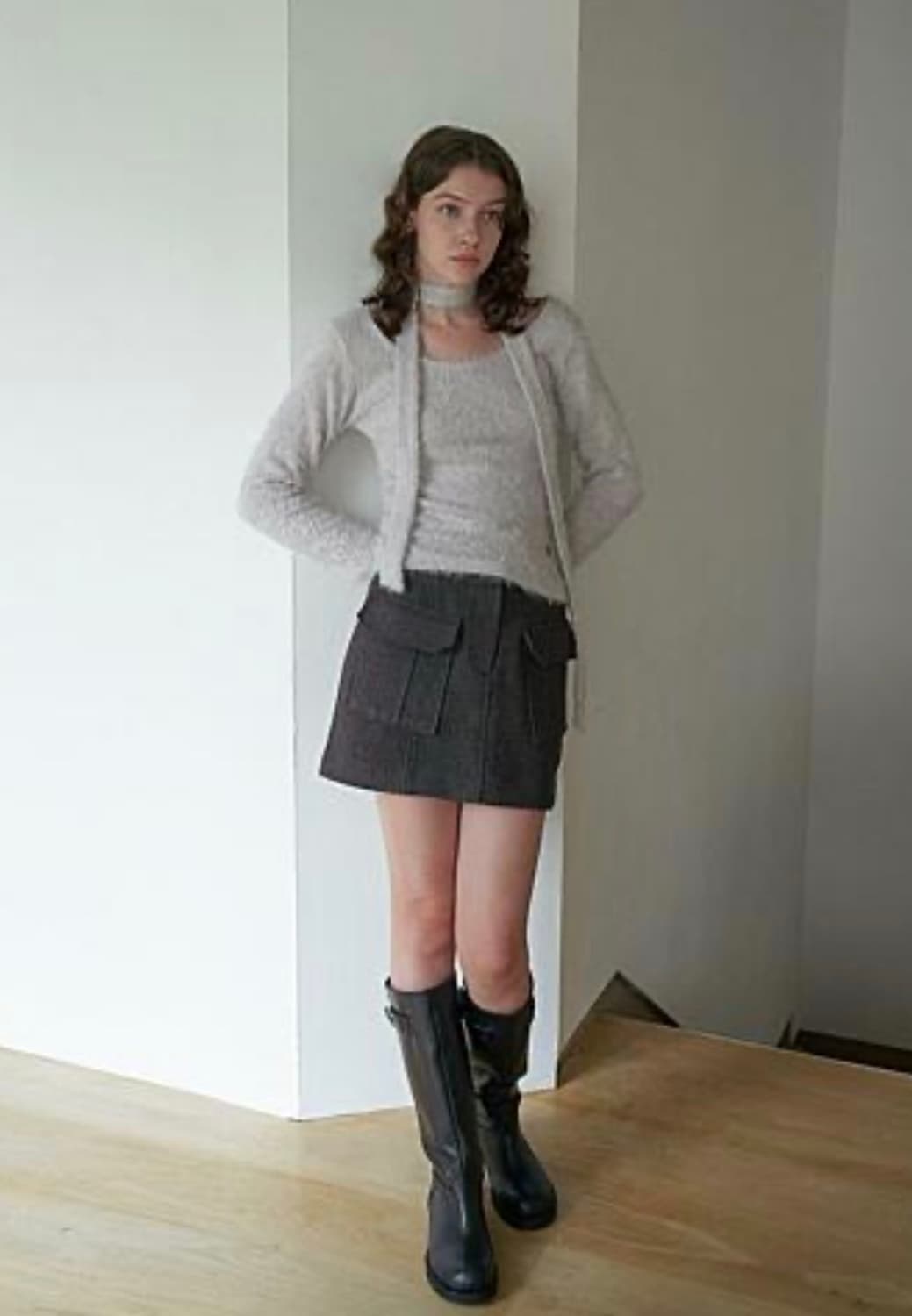 ouro 아우로 pocket point skirt 차콜 치마 스커트 상품이미지2