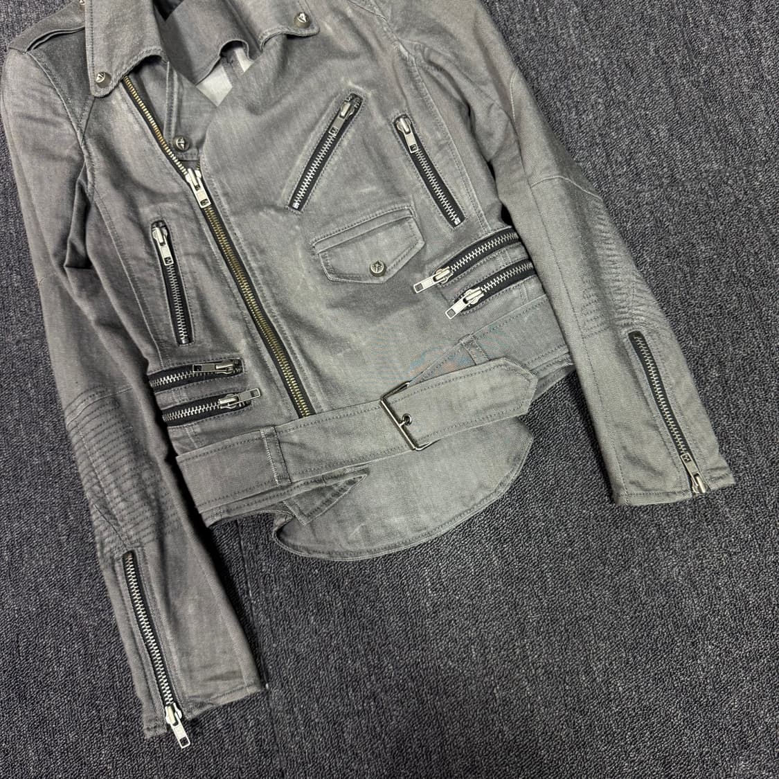 시스템 그레이 라이더자켓 상품이미지3