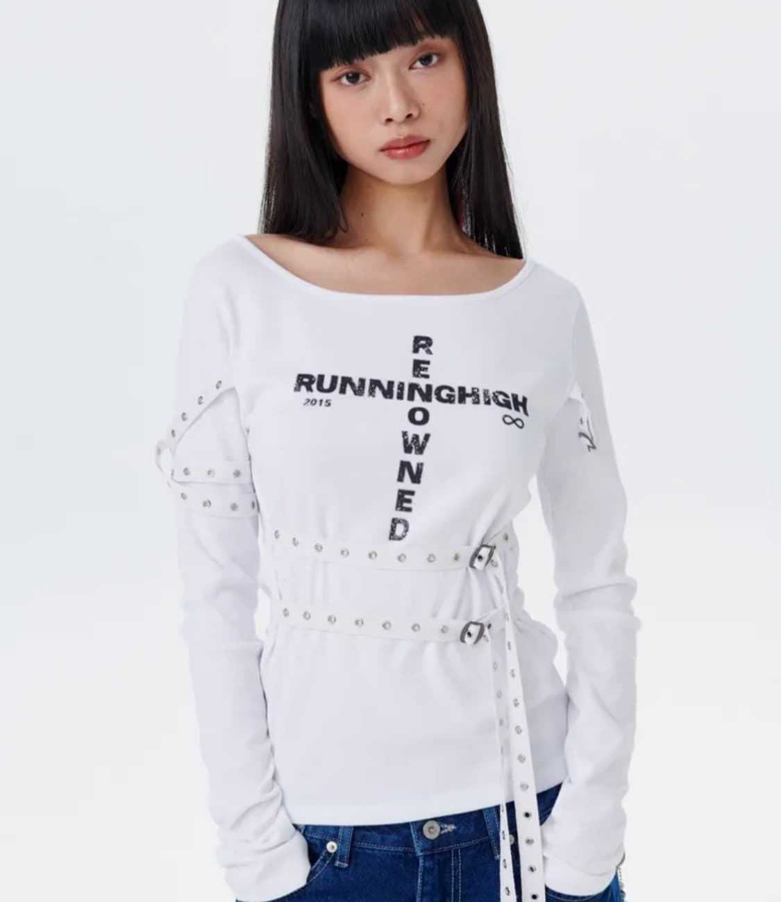 러닝하이 벨트 슬림 롱슬리브 티 상품이미지1