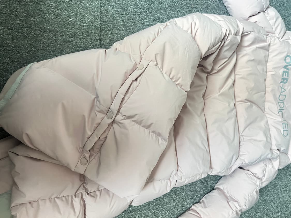 구스 롱 패딩 연핑크 상품이미지8