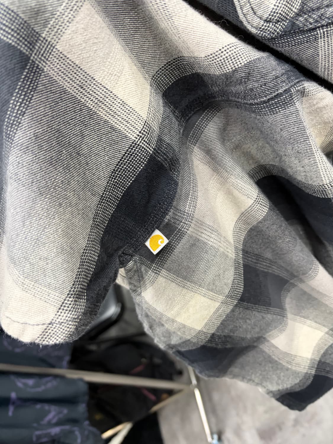 칼하트 블랙/화이트 체크 후드 셔츠 상품이미지6