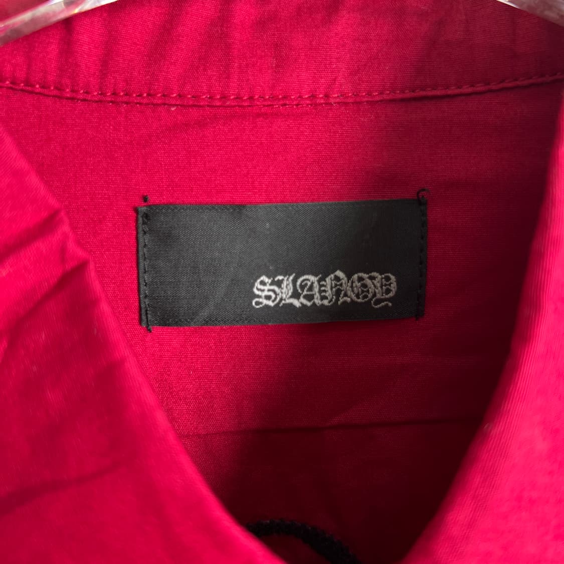 jpn vtg 빈티지 레드 스컬 자수 워크 셔츠 L 상품이미지4