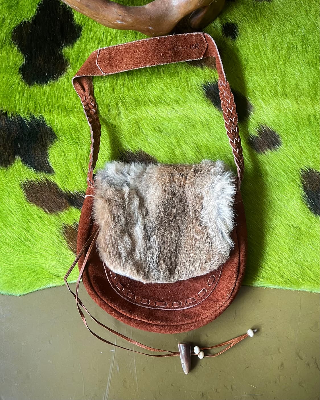 80-90s J&R Real Rabbit Fur & Cowhide Bag 상품이미지3