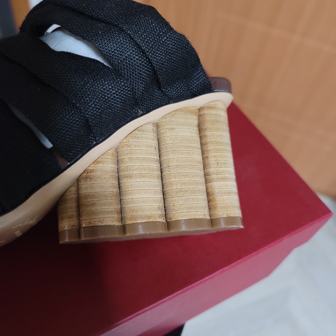 새상품240~245)페라가모 웨지힐 샌들.7센치 상품이미지6