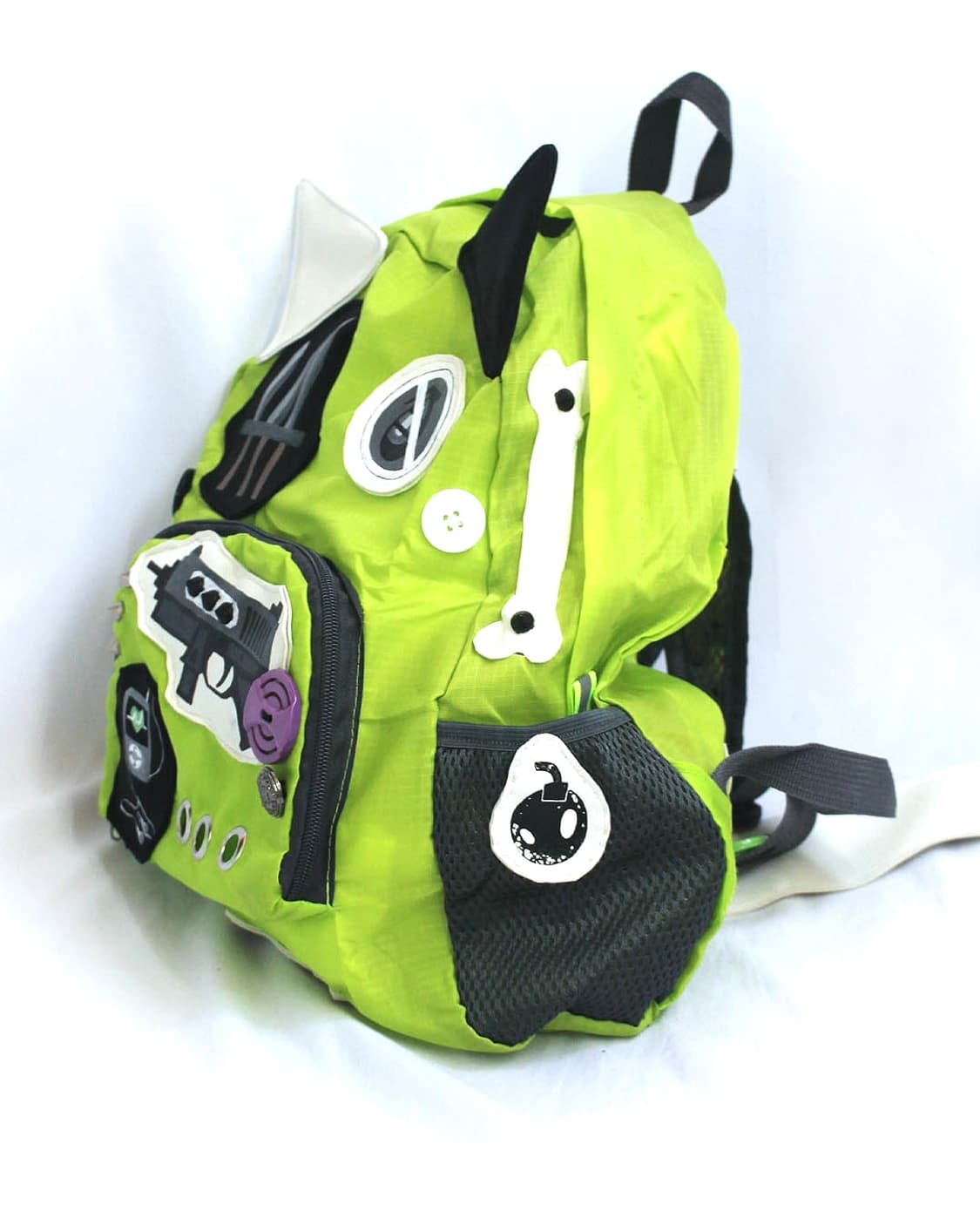 Neon GREEN Cat-Ear 2D drawn backpack 상품이미지4