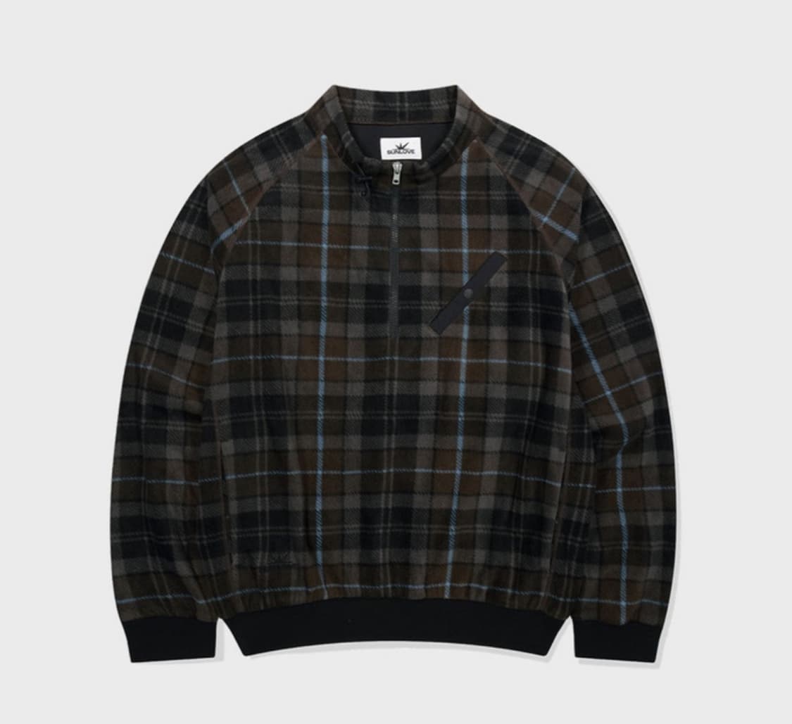 썬러브 Plaid Player Fleece Pullover Dark Br 상품이미지1