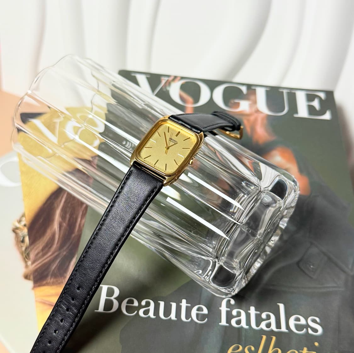 세이코 빈티지 쿼츠 골드 탱크 시계 상품이미지4