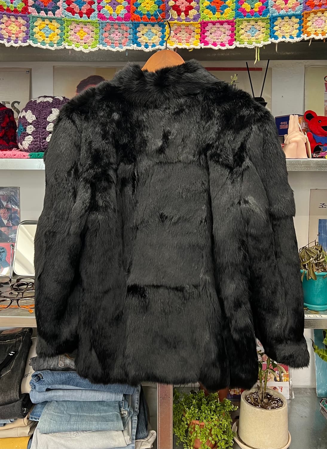 Vintage Y2K Black Fur Jacket 상품이미지2