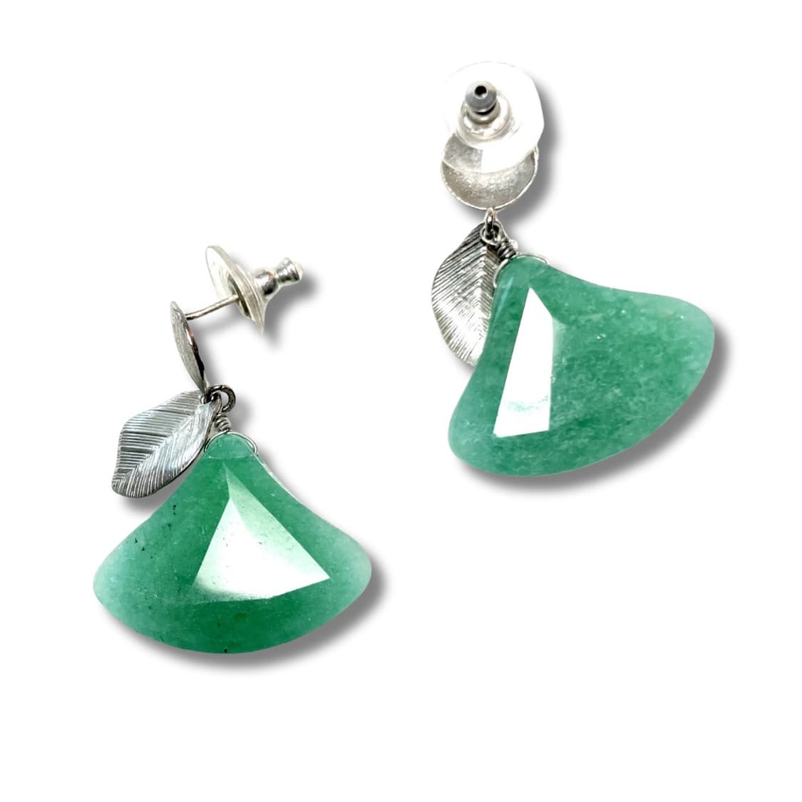 Green Jade Silver Drop Earrings 상품이미지2