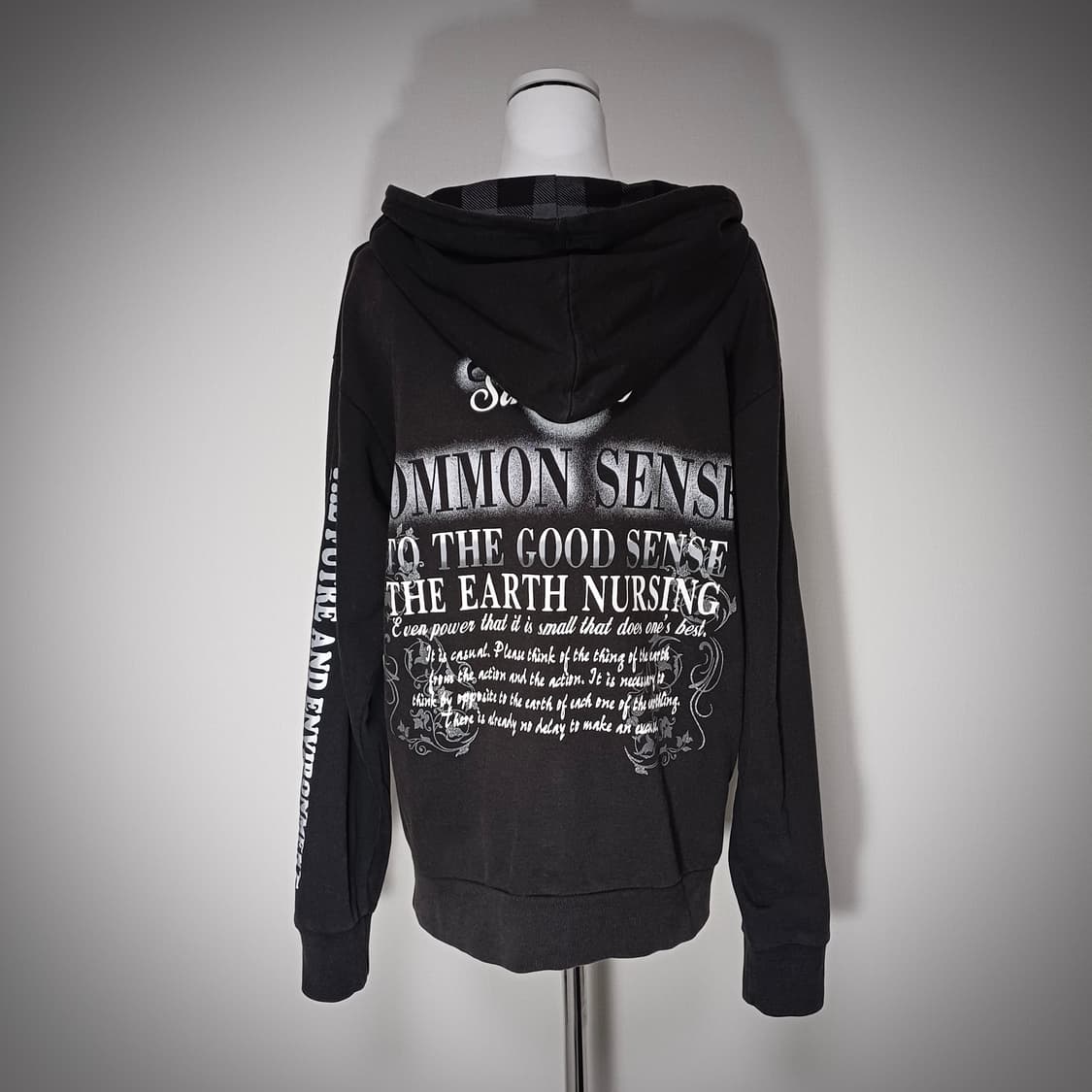 Collins 고스펑크 프린팅 후드집업 y2k 상품이미지3