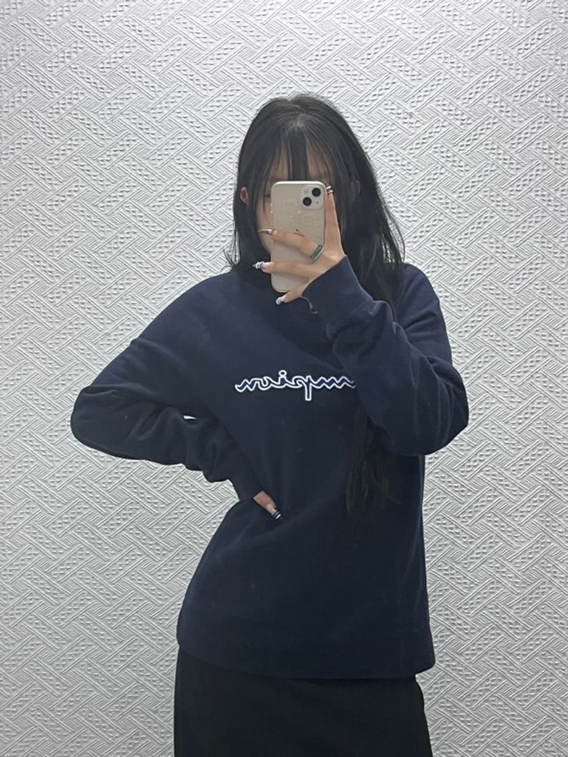 챔피온 올드스쿨 캐주얼 스펠로고 약기모 맨투맨 M C07734 상품이미지1