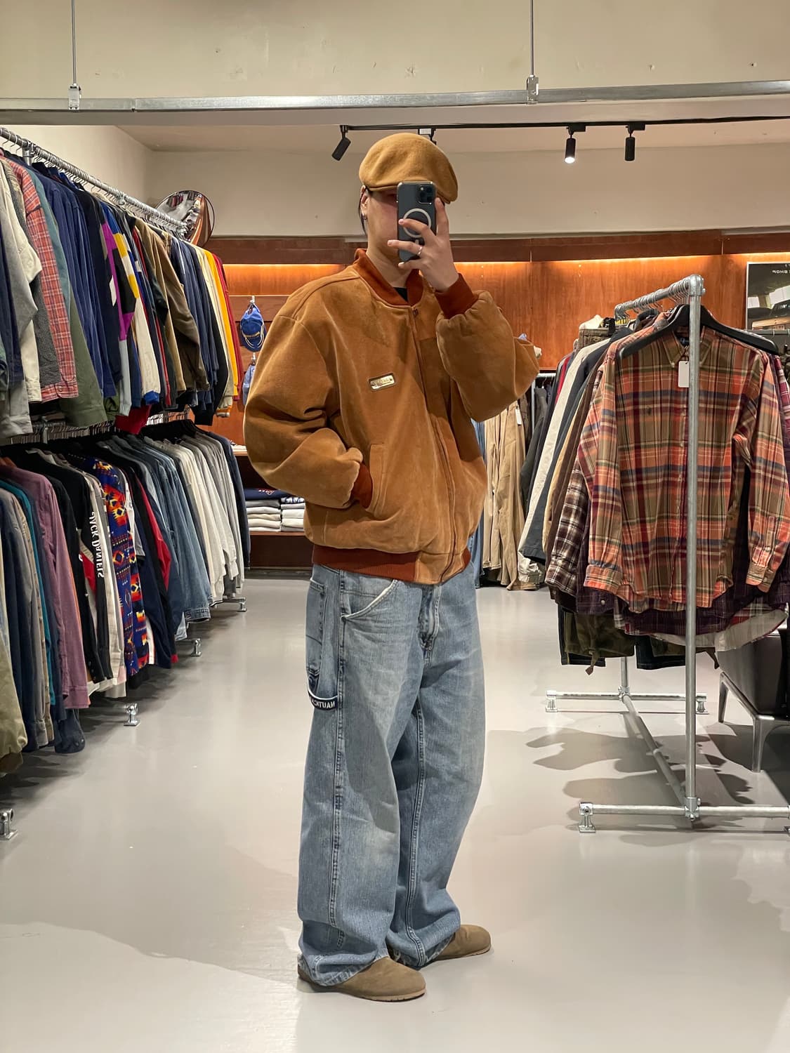 90s 빈티지 스웨이드 봄버 자켓 상품이미지1