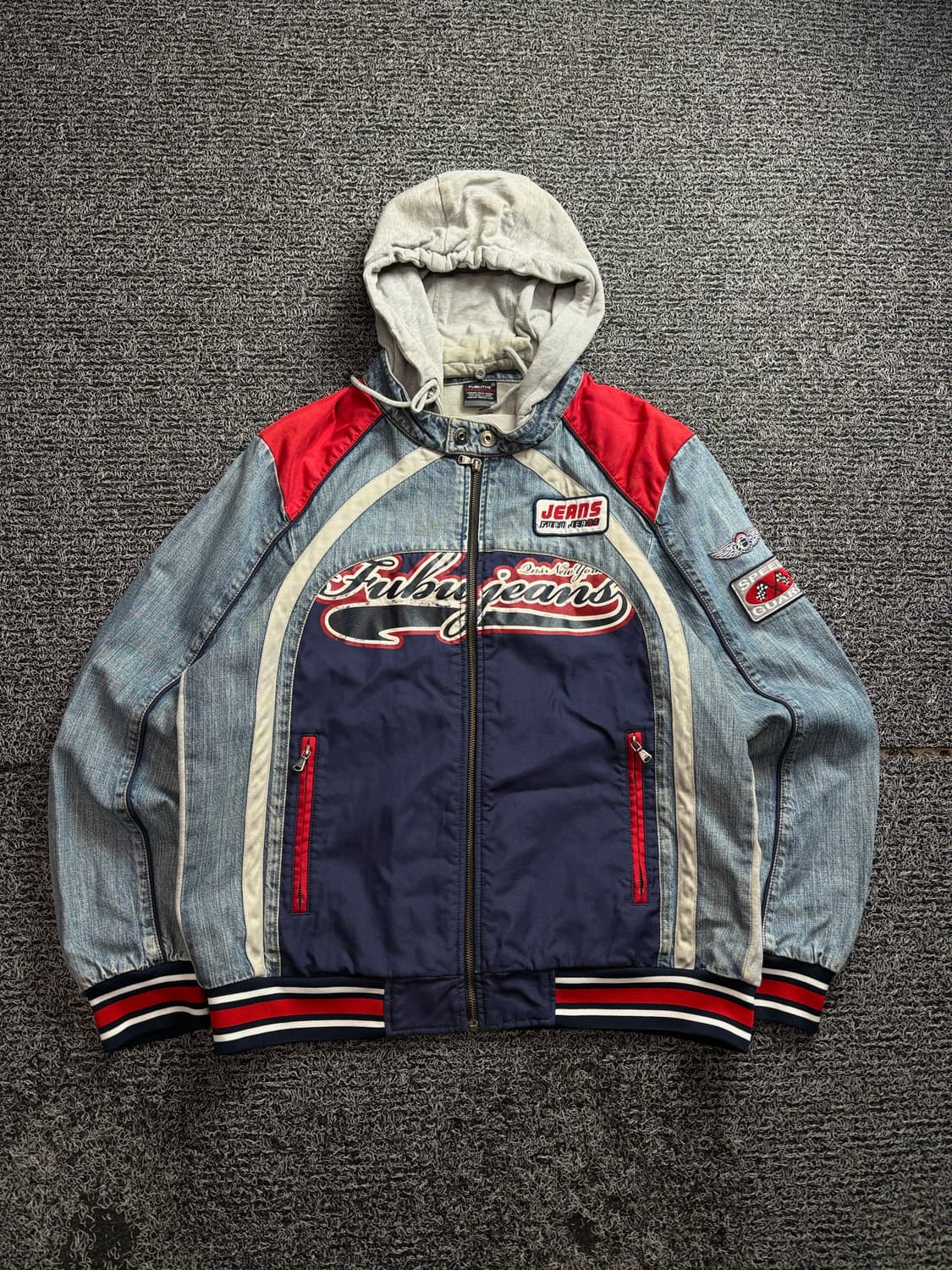 푸부 올드스쿨 빅로고 데님 믹스업 라이더 자켓 2874 상품이미지2