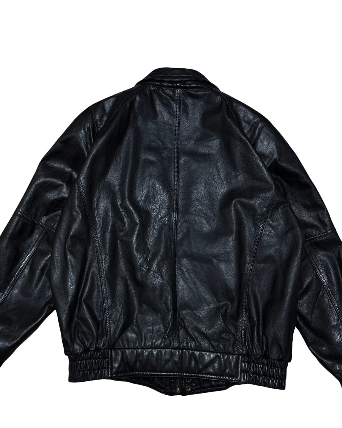 빈티지 가죽 봄버 블루종 자켓 상품이미지5